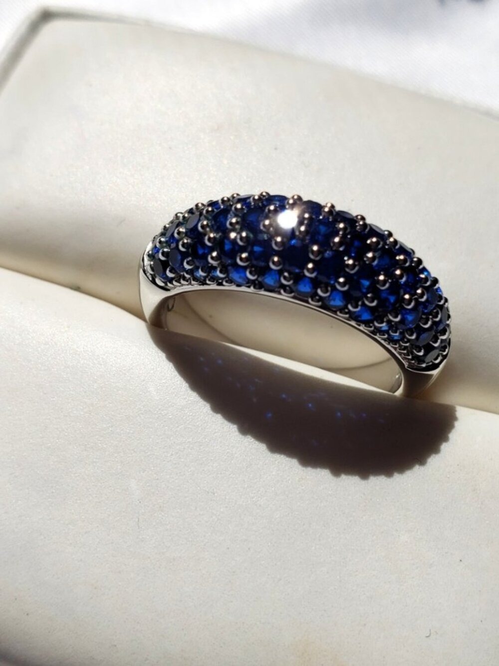 Swarovski Blue Pavé "Maeva" Domed Statement Ring